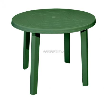 Стол садовый складной круглый темно-зеленый, пластик, 88 х 72 см